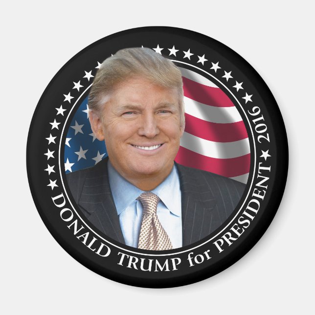 Íman Foto de Donald Trump - Presidente 2016 (Frente)