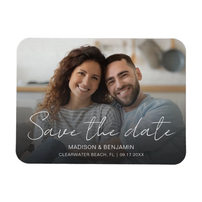 Íman Foto de Engajamento de Casamento Personalizada par (Horizontal)