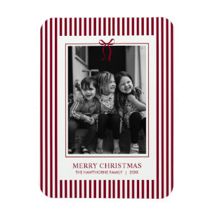 Íman Foto de família de férias com faixa de arco vermel