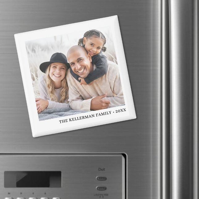 Íman Foto de Família Simples Personalizada (Personalized Simple Family Photo Magnet )