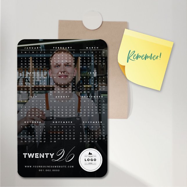 Íman Foto de Feriado de Calendário do Simple Mix Typogr (Simple Mix Typography 2026 Calendar Holiday Photo Flexible Magnet @ fat_fa_tin)