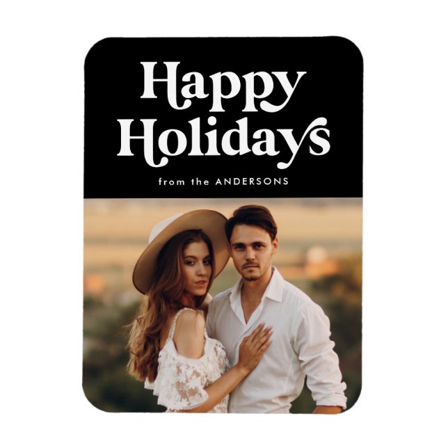 Íman Foto de feriados felizes em preto com tipografia r (Vertical)