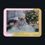 Íman Foto de Feriados Felizes Geométricos bonito e Mode<br><div class="desc">Adicione alguns com este Bonito e moderno Magnet de fotos de feriados geométricos felizes,  personalizado com sua foto favorita.</div>