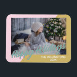 Íman Foto de Feriados Felizes Geométricos bonito e Mode<br><div class="desc">Adicione alguns com este Bonito e moderno Magnet de fotos de feriados geométricos felizes,  personalizado com sua foto favorita.</div>