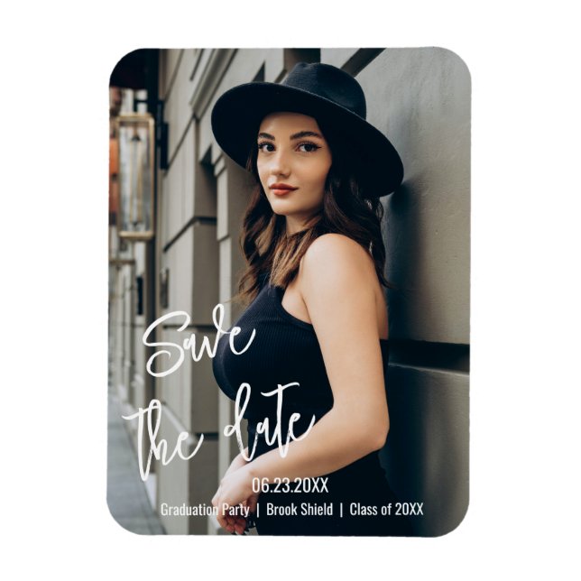 Íman Foto De Festa de formatura De Script Personalizado (Vertical)