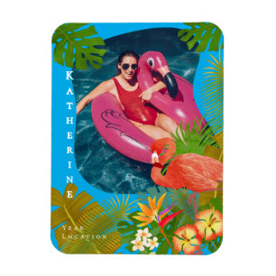 Íman Foto de Flamingo Azul Tropical