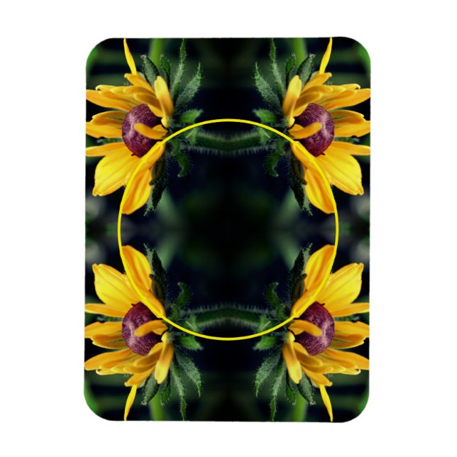 Íman Foto de Flor Susan Olhada Negra (Vertical)