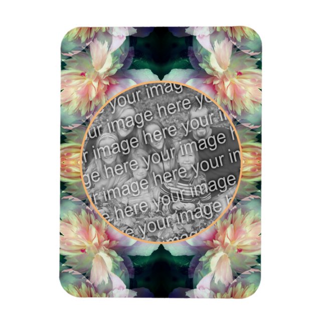 Íman Foto de Flores de Pêonias Rosa Adicionar Sua Foto (Vertical)