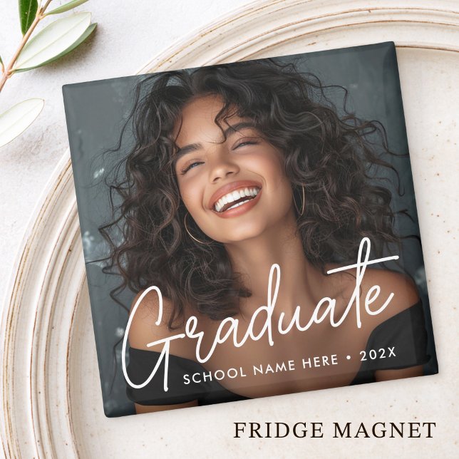 Íman Foto de formatura nome do graduado (Graduation photo graduate name magnet)