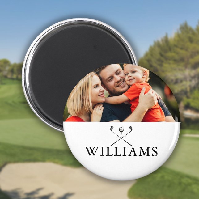 Íman Foto de Golf Clubs de Nome Personalizado (Personalized Name Golf Clubs Photo Magnet)