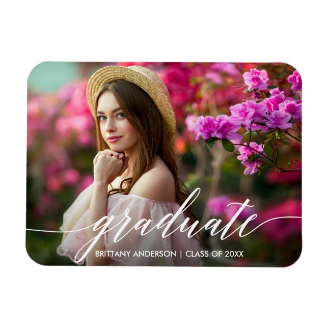 Íman Foto de Graduação de Script de Caligrafia Moderna (Horizontal)