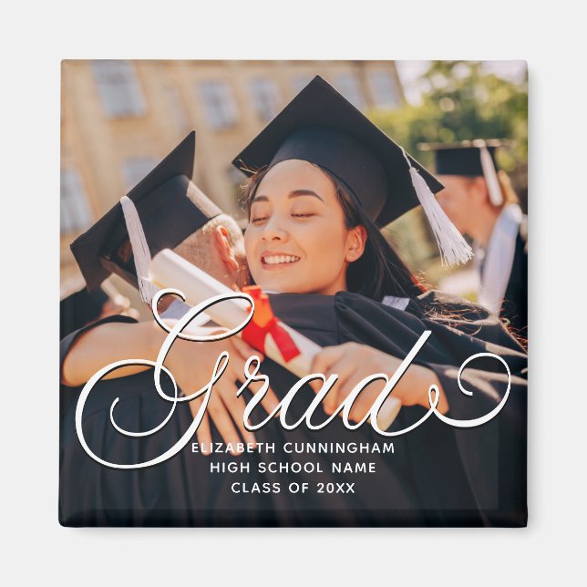 Íman Foto de Gradução Simples e Moderna da Turma de 20X (Frente)