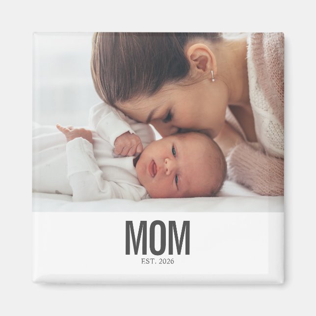 Íman Foto de Mãe Minimalista Estabelecida (Frente)