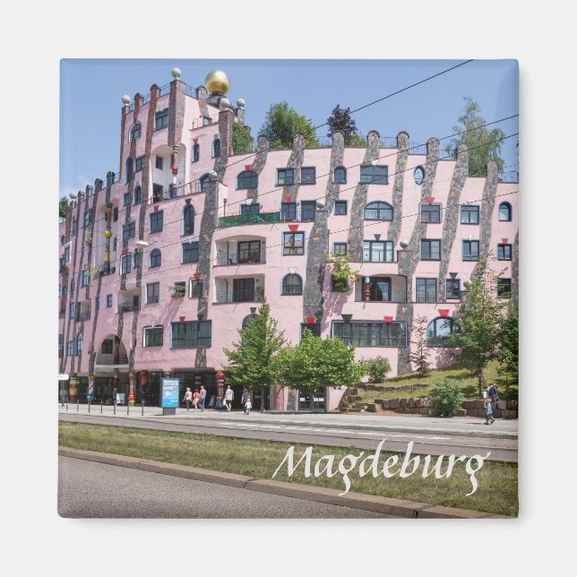 Íman Foto de Magdeburg Hunderwasser Grüne Zitadelle (Frente)