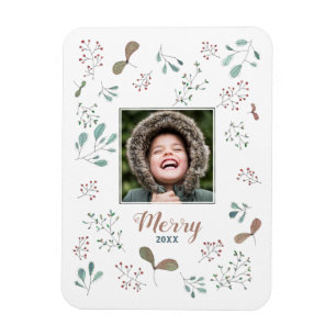 Íman Foto de Natal da Floresta feliz de inverno