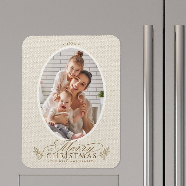 Íman Foto de Natal Feliz e Oval (Criador carregado)