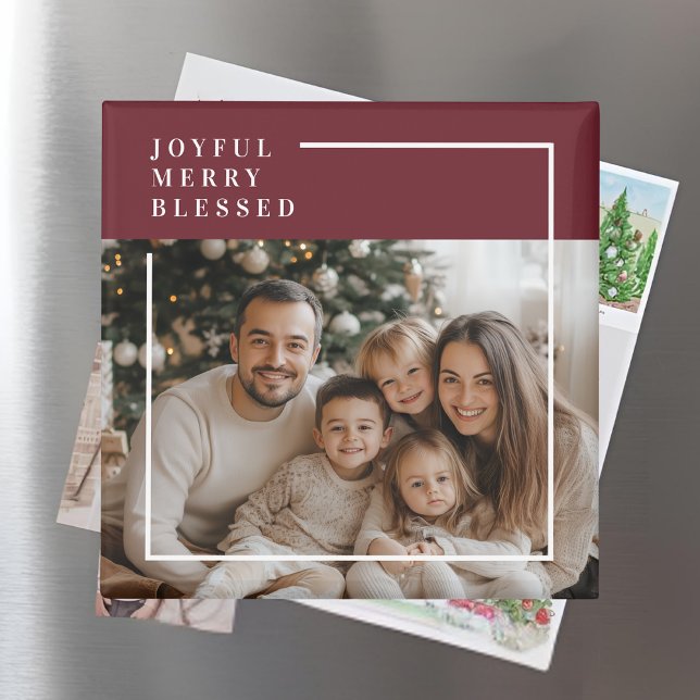 Íman Foto de Natal Personalizada Alegre e Abençoada  (Criador carregado)