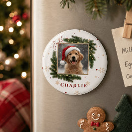 Íman Foto de Natal Personalizada do Animal de Estimação