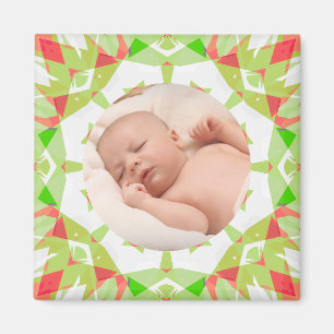 Íman Foto de Natal Personalizada Verde Bonito e Suave