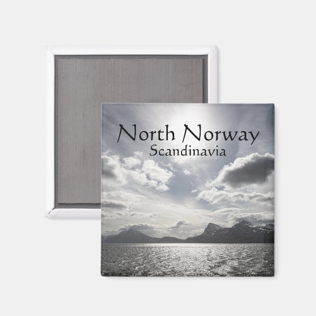 Íman Foto de Paisagem na Costa da Noruega (Front/Back)