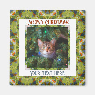 Íman Foto de Pet de Gatinho Verde de Feliz Natal Person