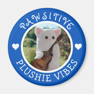Íman Foto de Plushie Pawsitivo Azul Kawaii, Cute