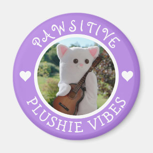 Íman Foto de Plushie Pawsitivo Roxo Kawaii Cute