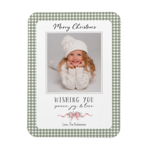 Íman Foto de pré-filmagem de Xadrez Gingham Verde e Bon