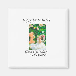 Íman Foto de primeiro aniversario feliz simples e elega