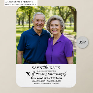 Íman Foto de Salvar a Data dos 70 Anos de Casamento