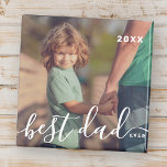 Íman Foto de Script Simples e Reprodutivo do Melhor Pai<br><div class="desc">Design é composto por tipografia moderna e lúdica. Adicionar foto da família.</div>
