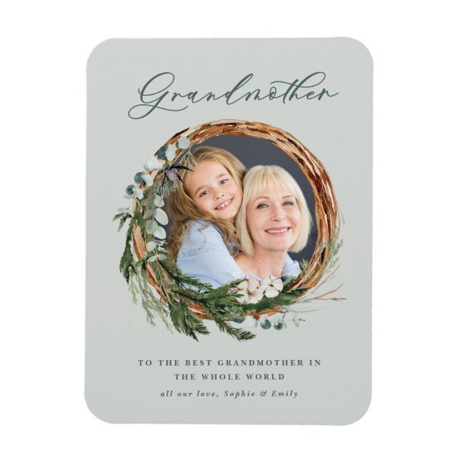 Íman foto de wreath elegante do chic moderno (Vertical)