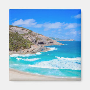 Íman Foto: Deep Blue Ocean Waves Cliffs Blue Sky