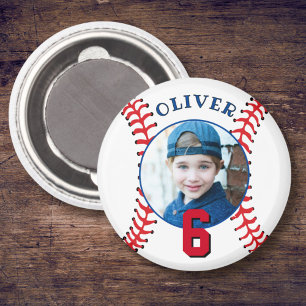 Íman Foto do Aniversário de criança de Ball Baseball