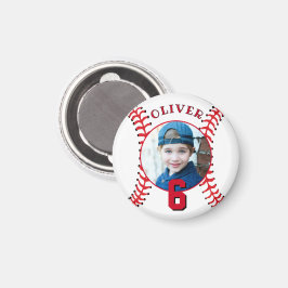 Íman Foto do Aniversário de criança de Ball Baseball