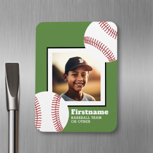 Íman Foto do Baseball Adicionar Seu Nome - Pode Editar