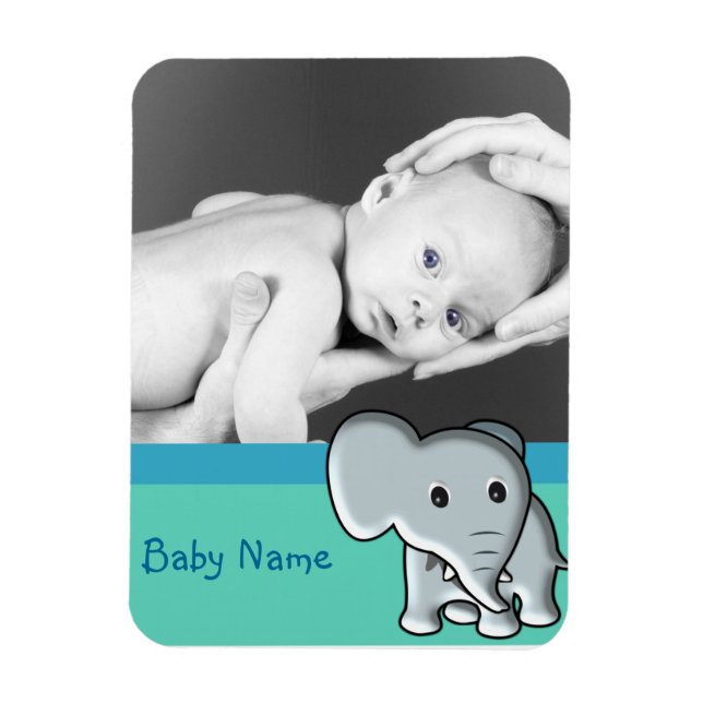 Íman Foto do bebê/ Elefante (Vertical)