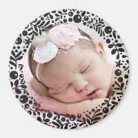 Foto do bebê em quadro de Berry preto