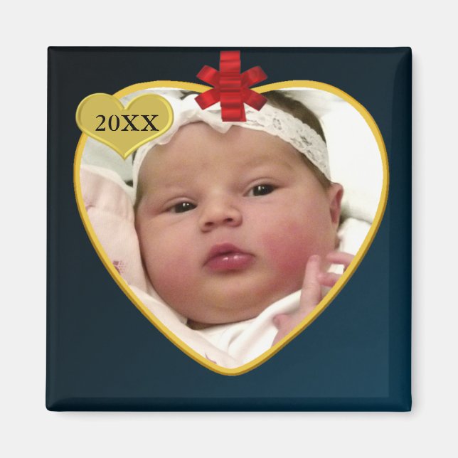 Íman Foto do Bebê Mantenha o Natal (Frente)