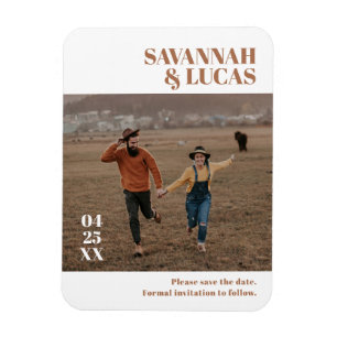 Íman Foto do Boho Laranja Queimado Salvar Data