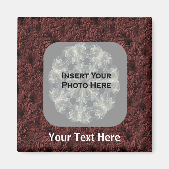 Íman Foto do Burgundy Daisies (Frente)