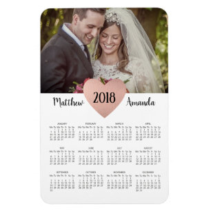 Íman Foto do calendário para o casamento de recém-cas