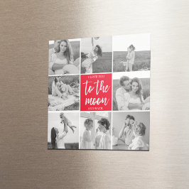 Íman Foto Do Casal De Colagem Moderna E Citação Da Lua