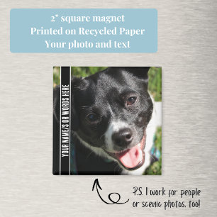 Íman Foto do cheio com personalização em preto e branco