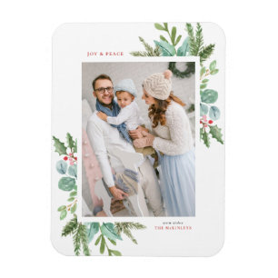 Íman Foto do feriado do quadro da folha do Natal da