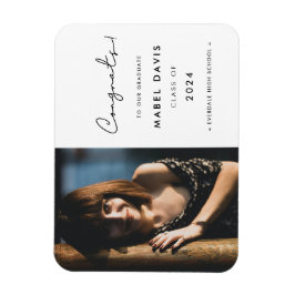 Íman Foto do formando de Parabéns manuscrito minimalist