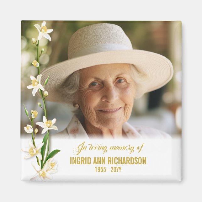 Íman Foto do Funeral da Lily White Orchid (Frente)