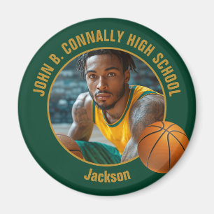 Íman Foto do jogador de basquete Green Gold