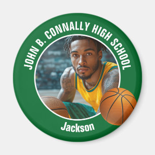Íman Foto do Jogador de Basquete Verde no Ensino Médio