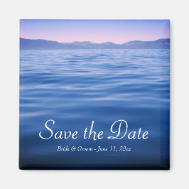 Íman Foto do Lago Tahoe Rosa e Azul Save the Date